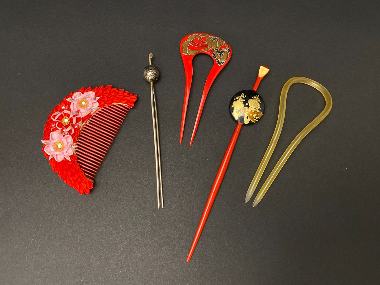 Amazon.co.jp: Kanzashi Kanzashi Chinese Vintage Leather Red