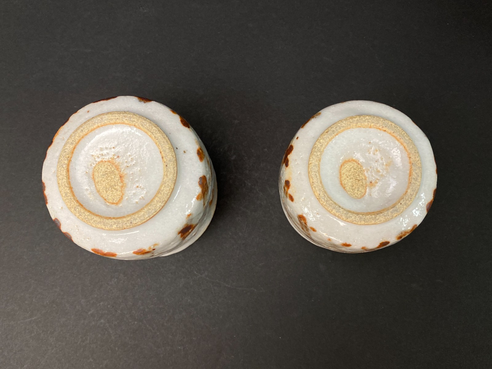 Japanese ceramics Set of 4 By Sawada Shuich Shino ware Tea