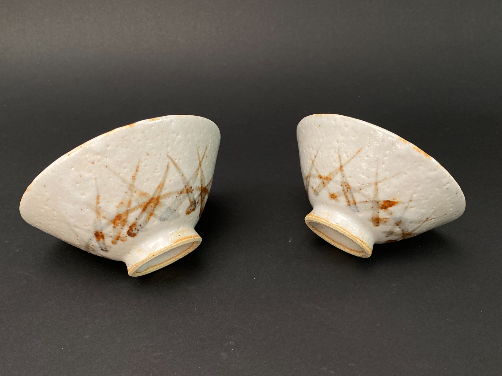 Japanese ceramics Set of 4 By Sawada Shuich Shino ware Tea