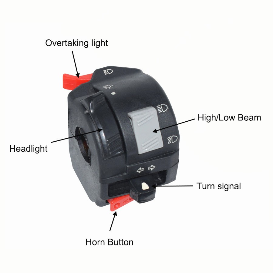 7/8" Motorcycle Handlebar Control Headlight Turn Signal Switch w